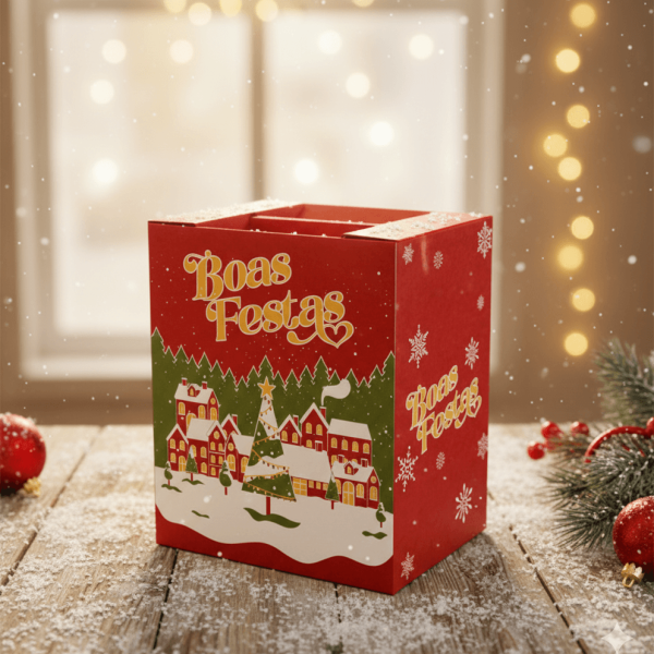 Cesta de natal de papelão empalhável